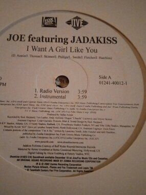 Joe Jadakiss I Want A Girl Like You 12" Vinyl Single Rare Promo Unplayed